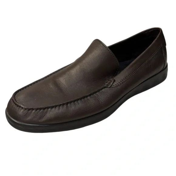 Ecco Men's S Lite Moc Classic Leather Loafers Dark Brown Shoes Size 11